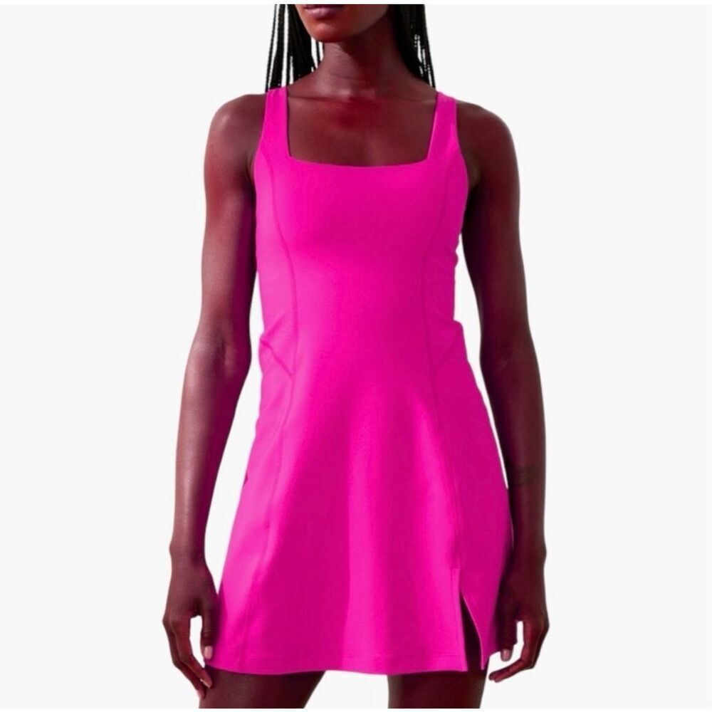 Abercrombie & Fitch Bright Pink Square-Neck Mini Dress